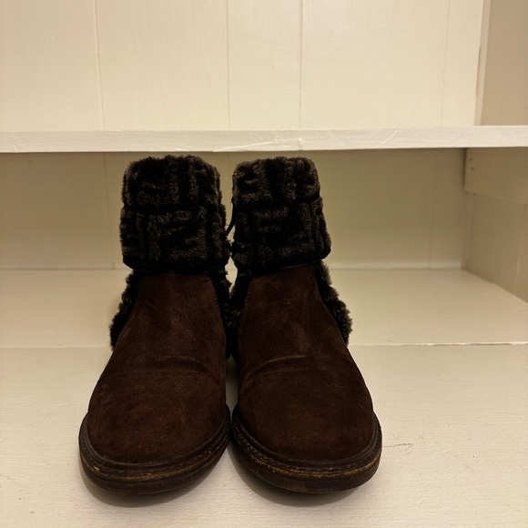 Fendi Zucca FF Logo Suede Combat Boots Size 5.5 (Euro 36.5) - Picture 6 of 12
